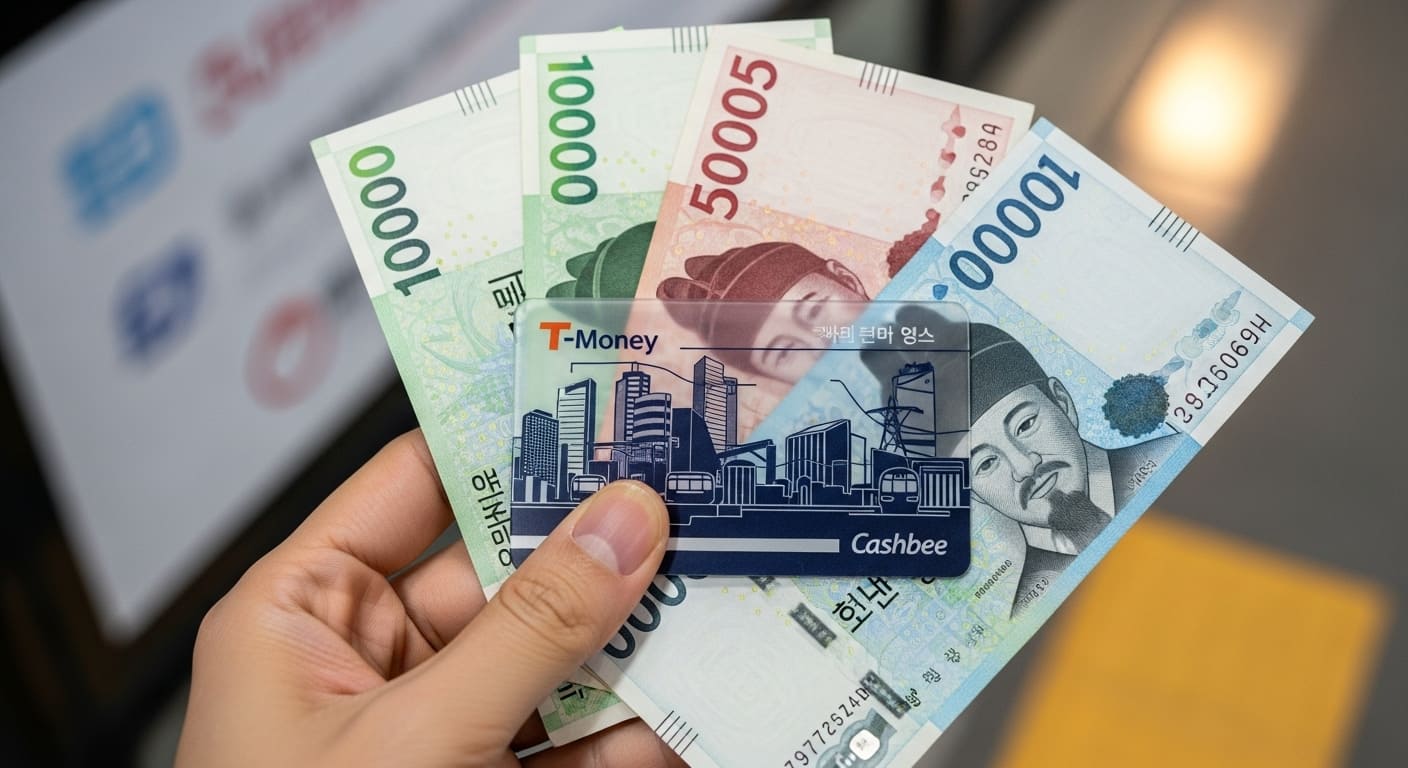 편의점 카운터에서 티머니 환불을 진행하는 장면