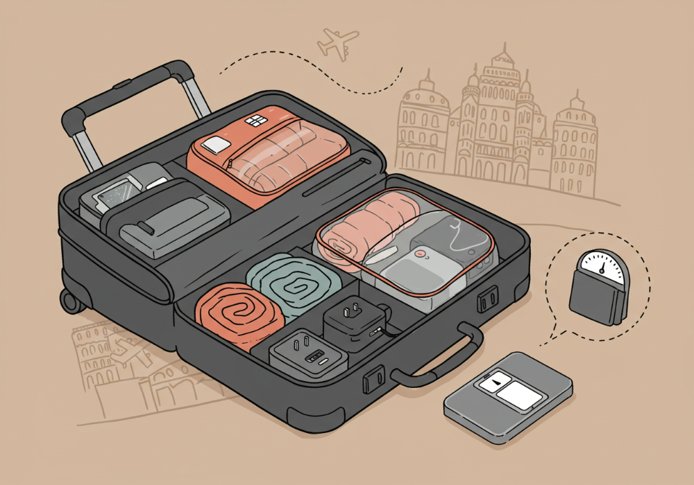 유럽 여행 짐싸기 꿀팁 총정리 초경량 스타일러부터 멀티탭, 캐리어 정리법까지