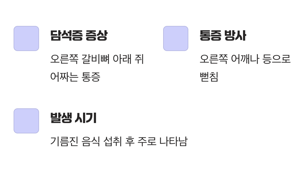 소화기의 경고, 담낭과 간의 신호