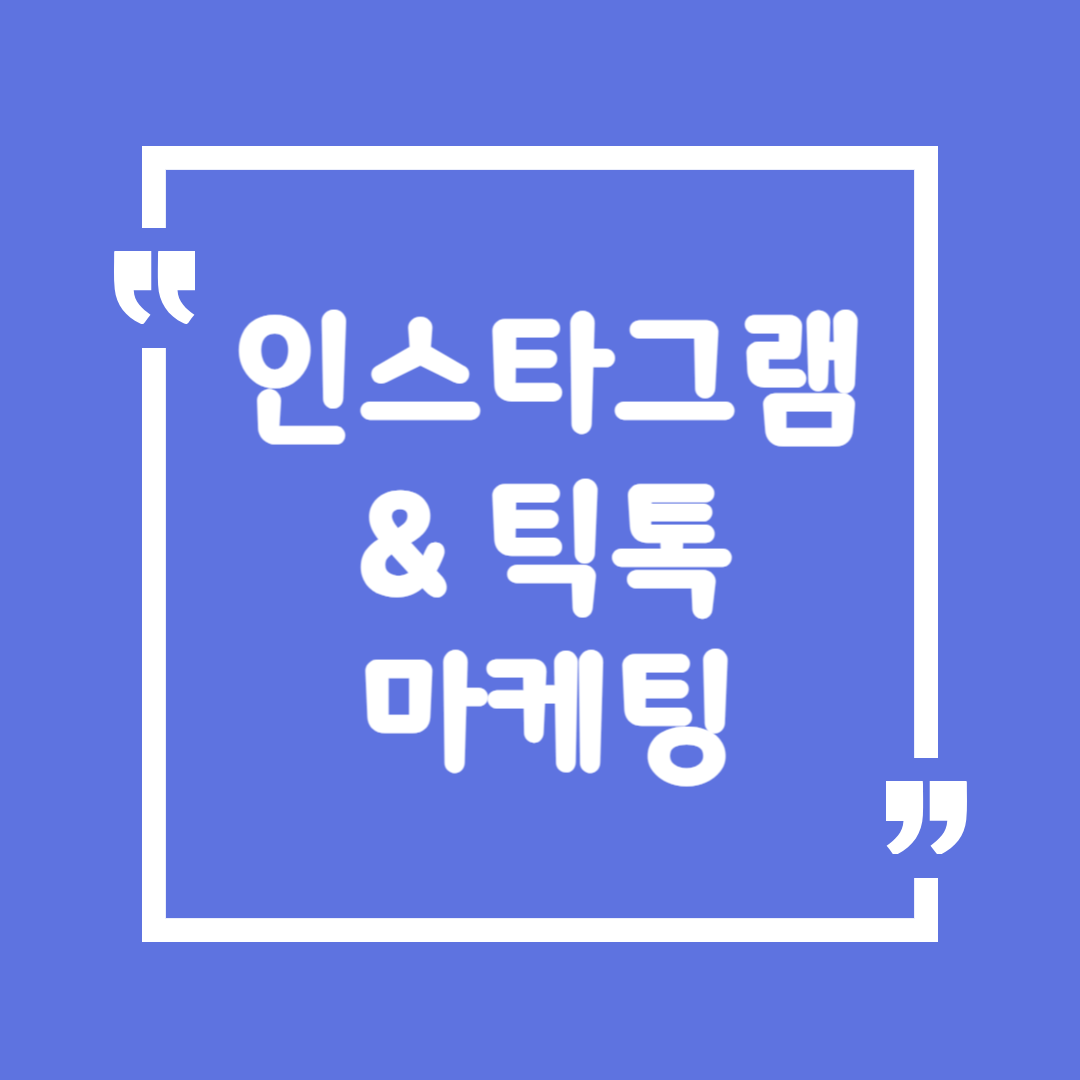 인스타그램 &amp; 틱톡 마케팅