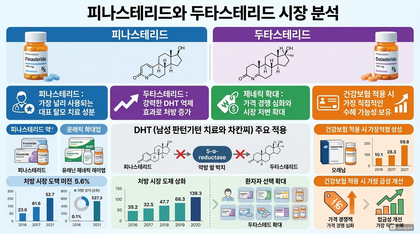 피나스테리드와 두타스테리드 시장 분석