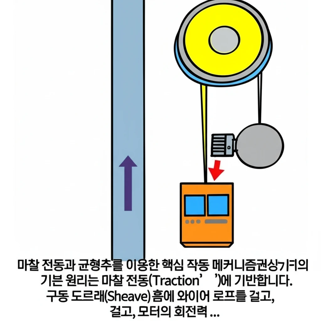 권상기 마찰 전동 원리와 기어리스 기..