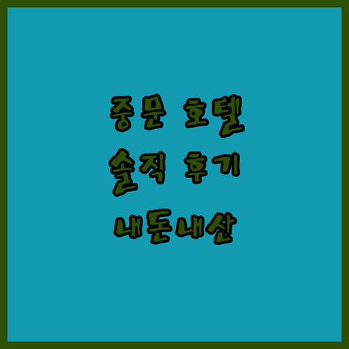 중문 호텔 고민 끝! 내돈내산 솔직 