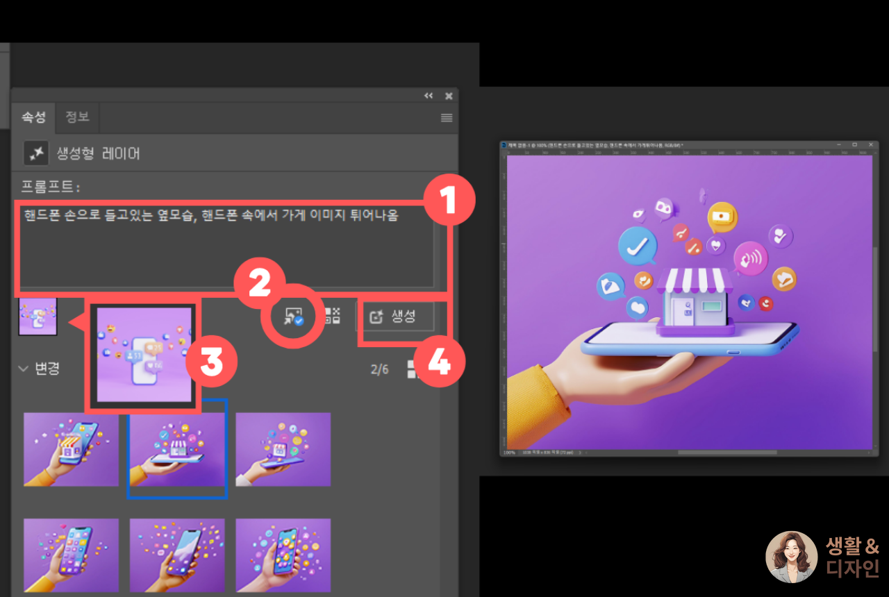 핸드폰-손으로-들고있는-모습-프롬프트