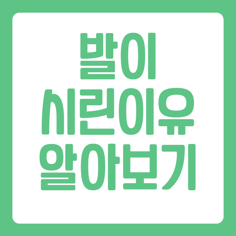 발이 시린이유