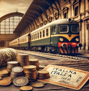 이탈리아 동전 및 기차사진