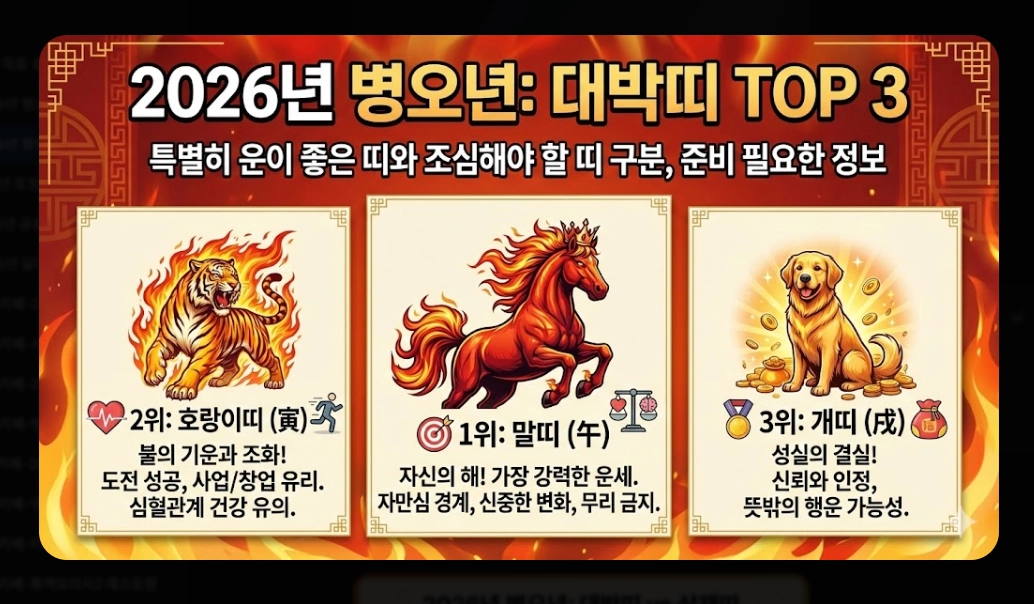 2026년 병오년 새해 운세 완벽 정리