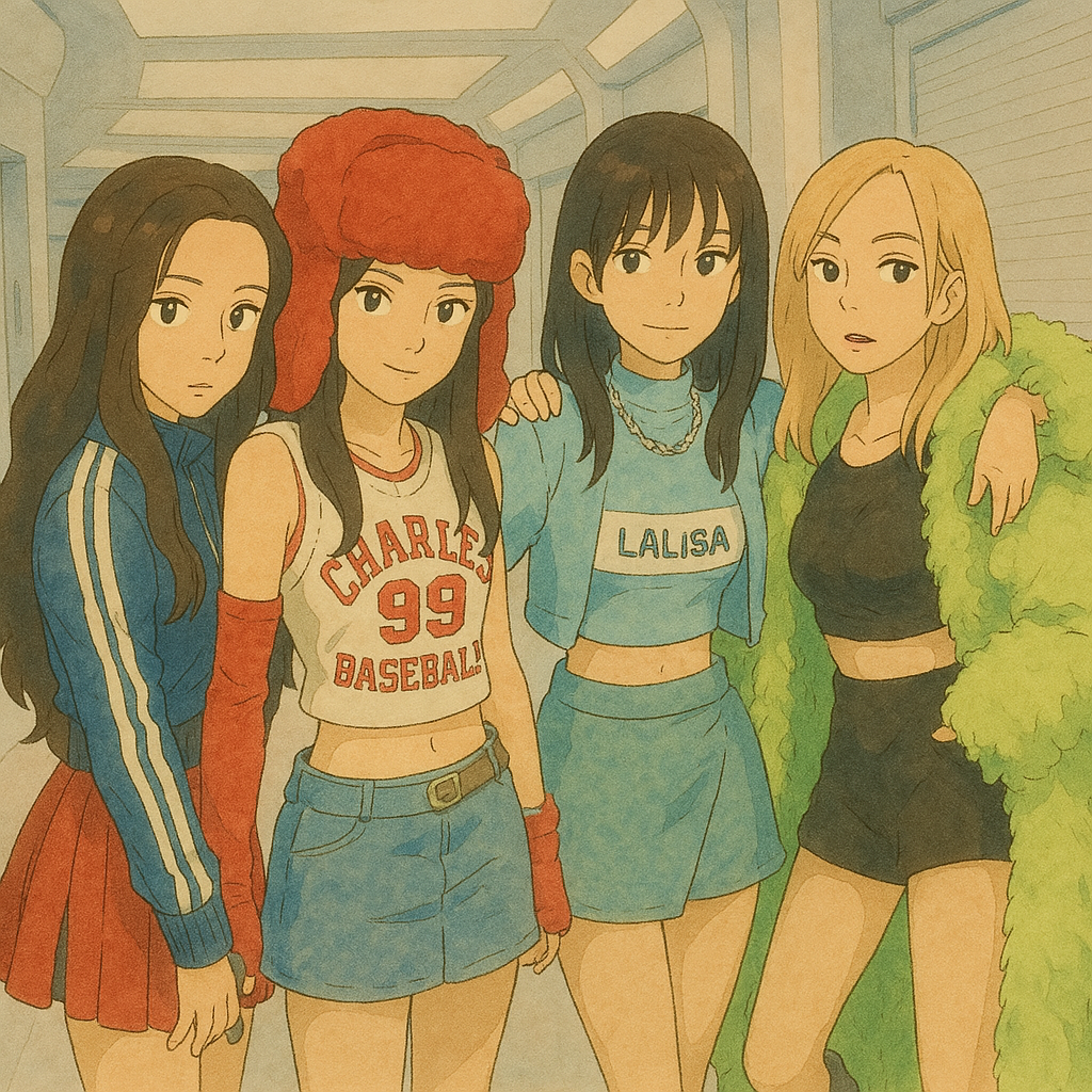 블랙핑크 사진 지브리풍