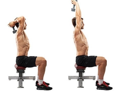 오버 헤드 익스텐션 운동 자세 모습