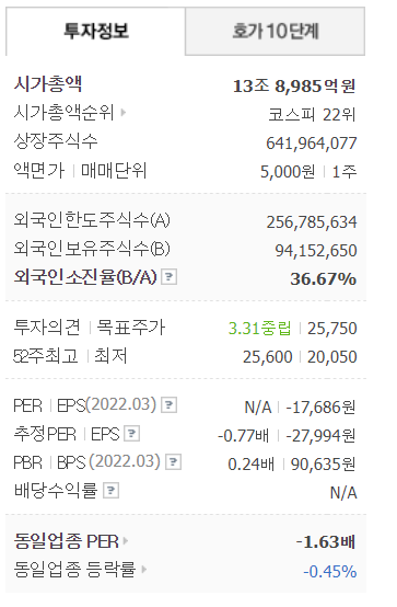 한국전력 투자정보