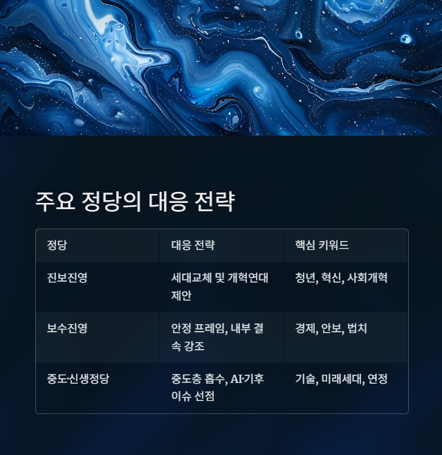 조기 대선 결정과 주요 정당의 대응