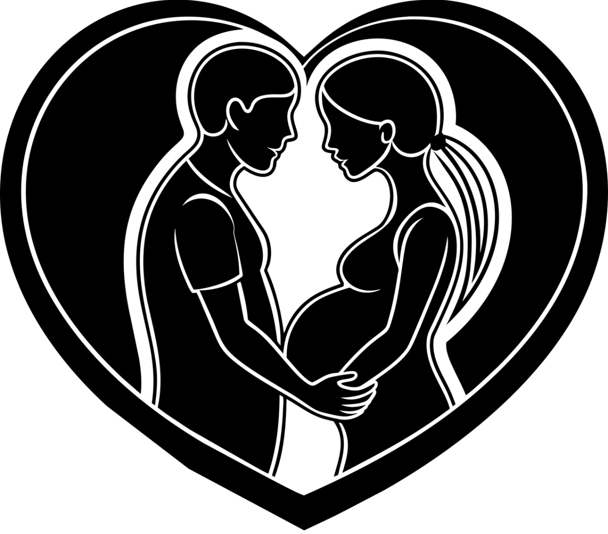 임신과 관련된 일러스트(부부)