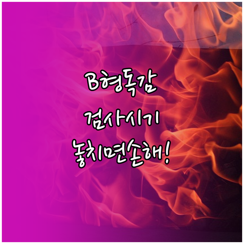 B형 독감 잠복기 이후 검사 적정 시..