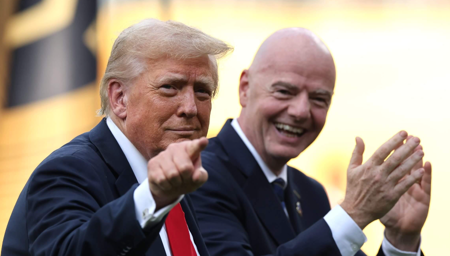 클럽 월드컵 결승전에 참석한 도널드 트럼프 미국 대통령과 인판티노 피파 회장