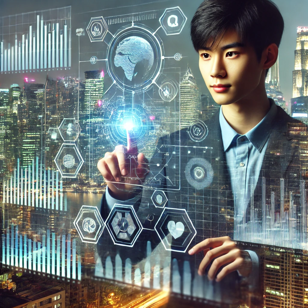 AI 투자를 궁금해하는 개인 투자자의 상상 이미지