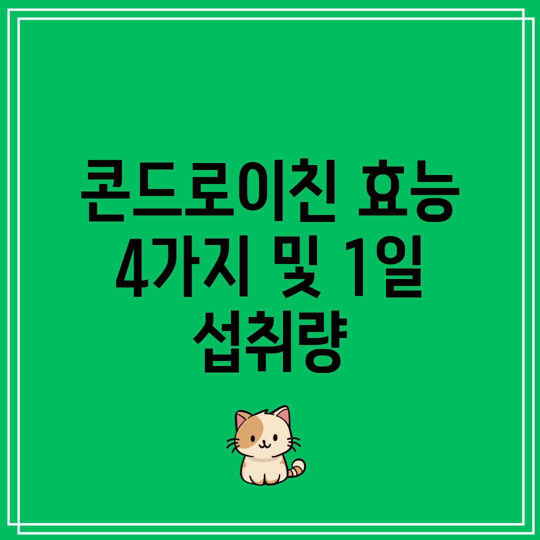 콘드로이친 효능 4가지 및 1일 섭취량