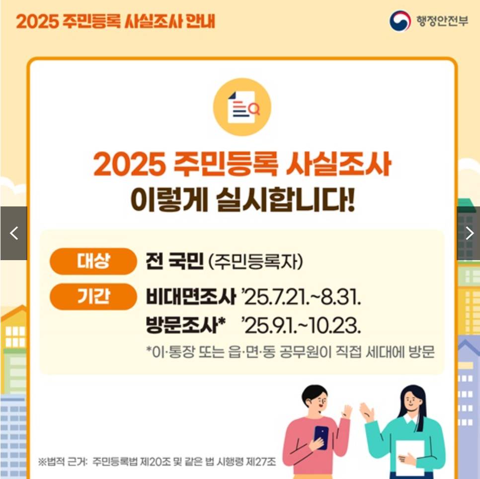 2025 주민등록 사실조사 비대면 참여 기간, 방법