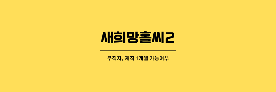 새희망홀씨2 무직자 재직 1개월
