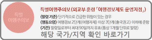 여행경보제도 특별여행주의보