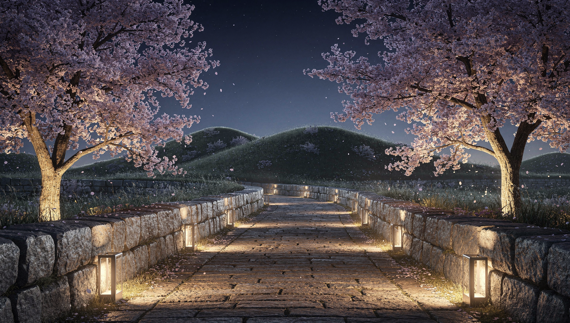 대릉원 돌담길