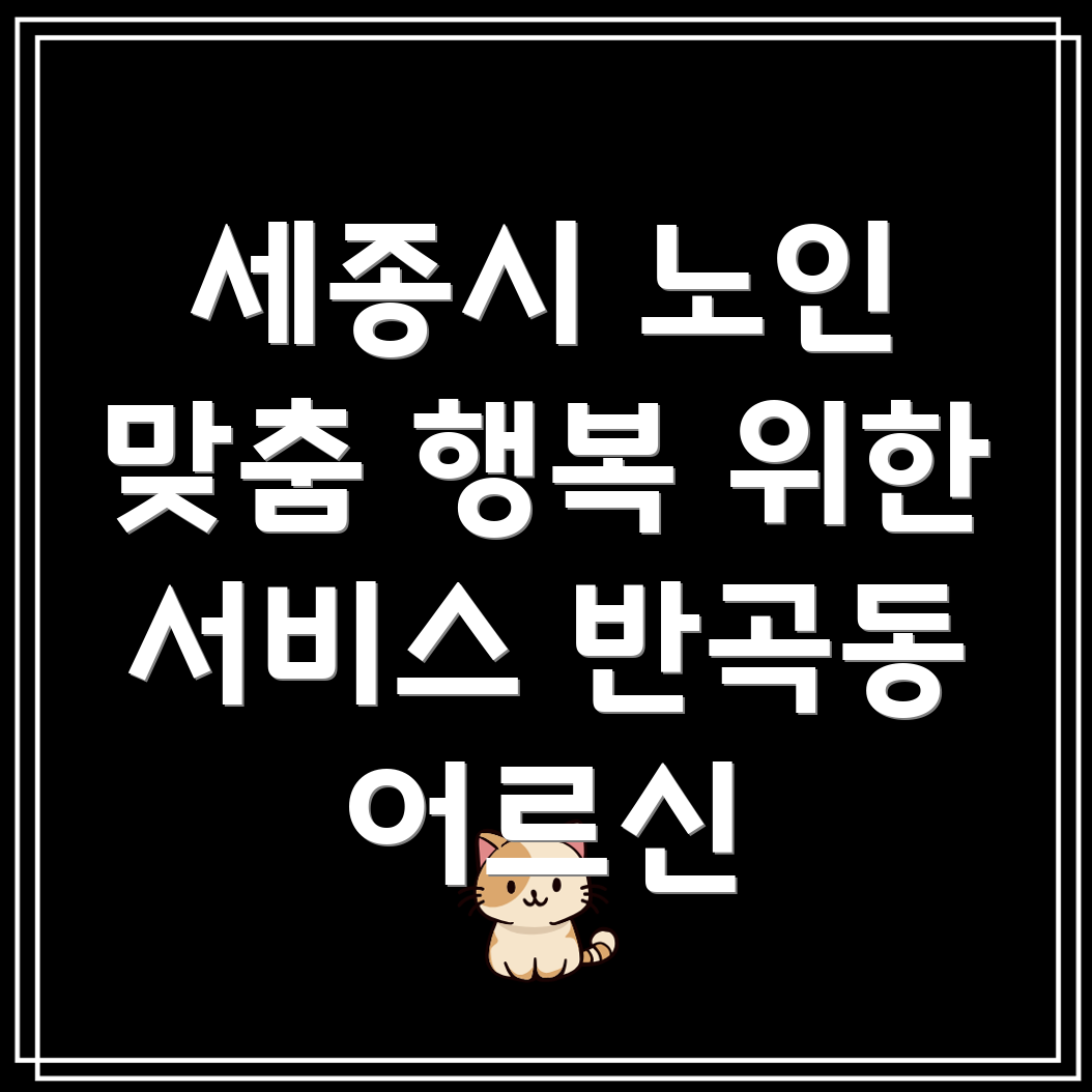 세종시 반곡동 노인 맞춤형 서비스