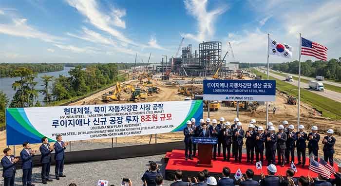미국 루이지애나 신규 공장 투자 현장 기공식 모습.