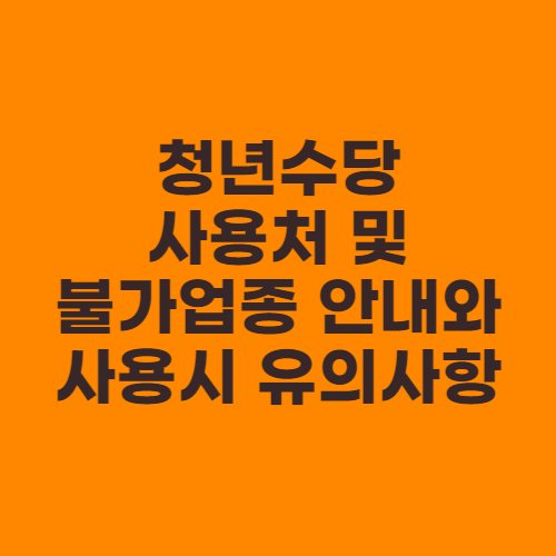 청년수당 불가업종