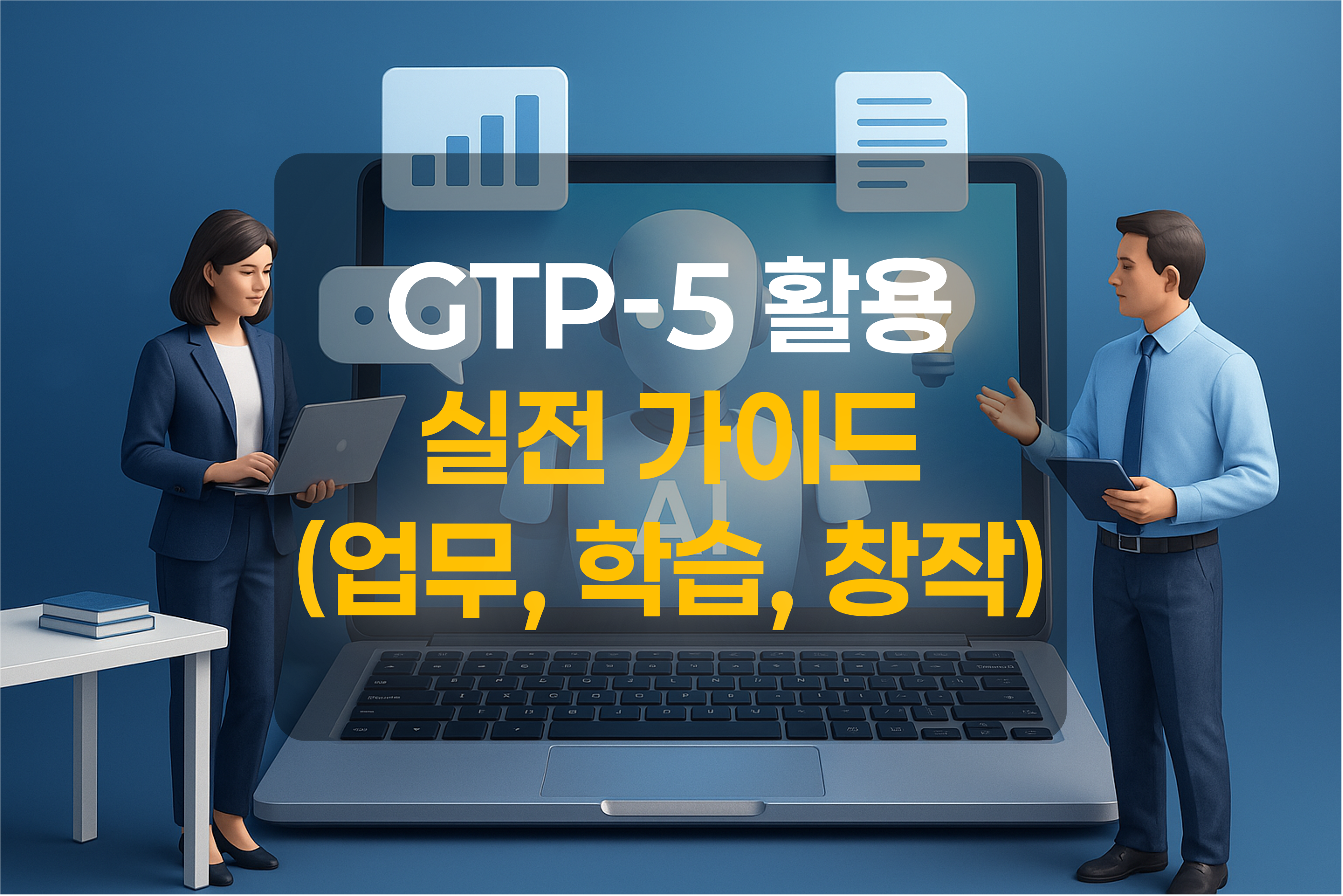 인공지능과 협업하는 사람을 표현한 이미지