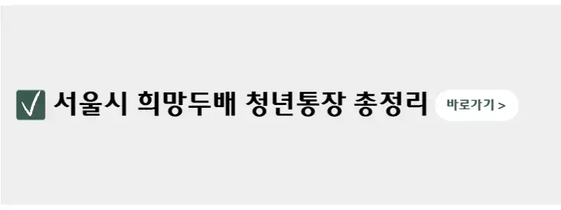 서울시-희망두배-청년통장-총정리