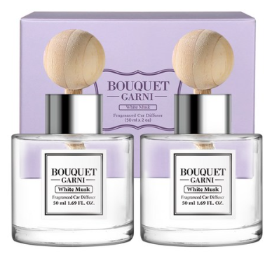 부케가르니 차량용 디퓨저 50ml, 화이트머스크, 2개