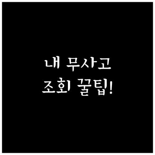 내 무사고 경력 보험개발원에서 조회하..