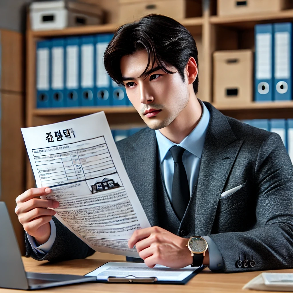 건축물대장과 실제 사용 상태를 비교 중인 사람