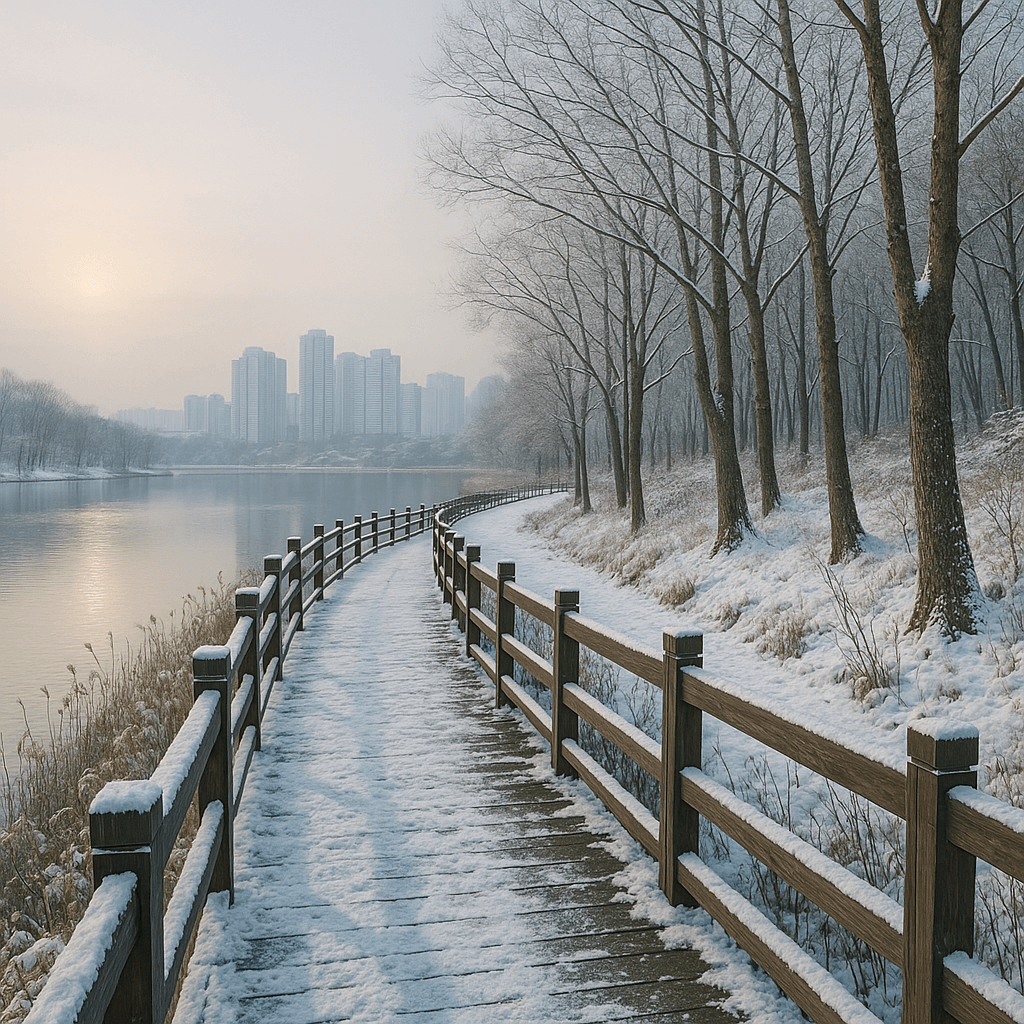 12월 겨울 수원 광교호수공원에서 느끼는 계절의 고요함과 호수 산책의 깊은 안정감