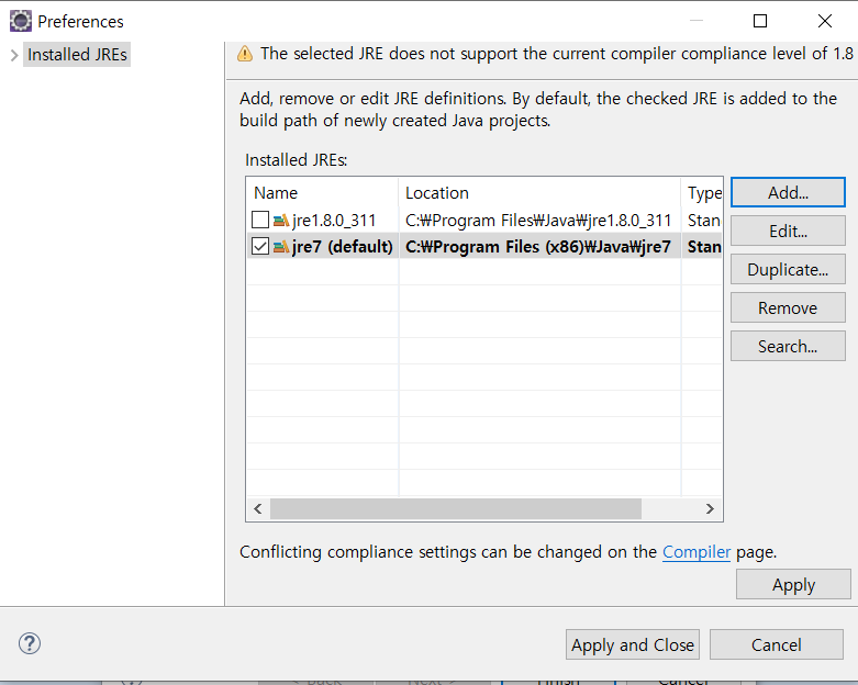 (3) JDK 7로 변경하기 8