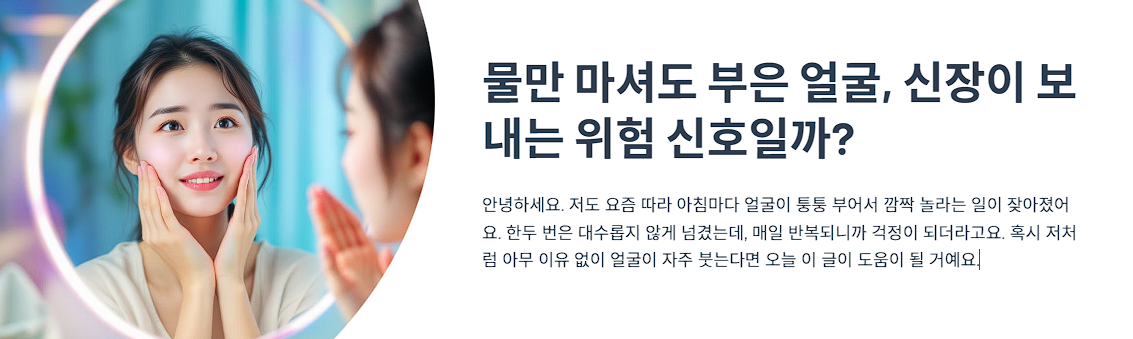 물만 마셔도 부은 얼굴, 신장이 보내는 위험 신호일까?