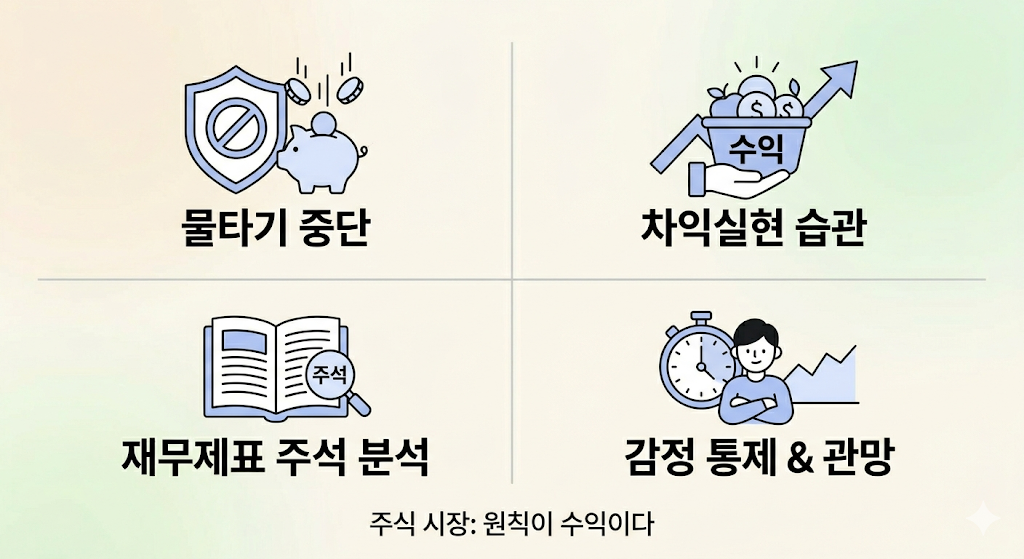 하락장 주식 투자 (물타기, 차익실현, 재무제표)