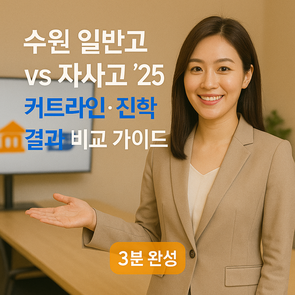수원 일반고 vs 자사고 ’25 | 커트라인·진학 결과 비교 가이드