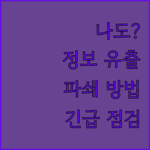 혹시 나도? 🕵️‍♀️ 개인 정보 유