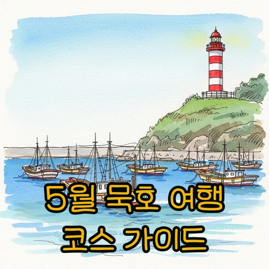 푸른 바다와 하얀 등대가 어우러진 5월 묵호항의 평화로운 풍경
