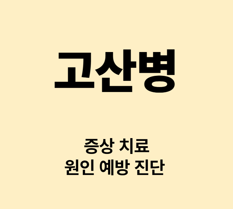 고지대에 오를때 저산소증 어지럼 구역질 고산병 치료