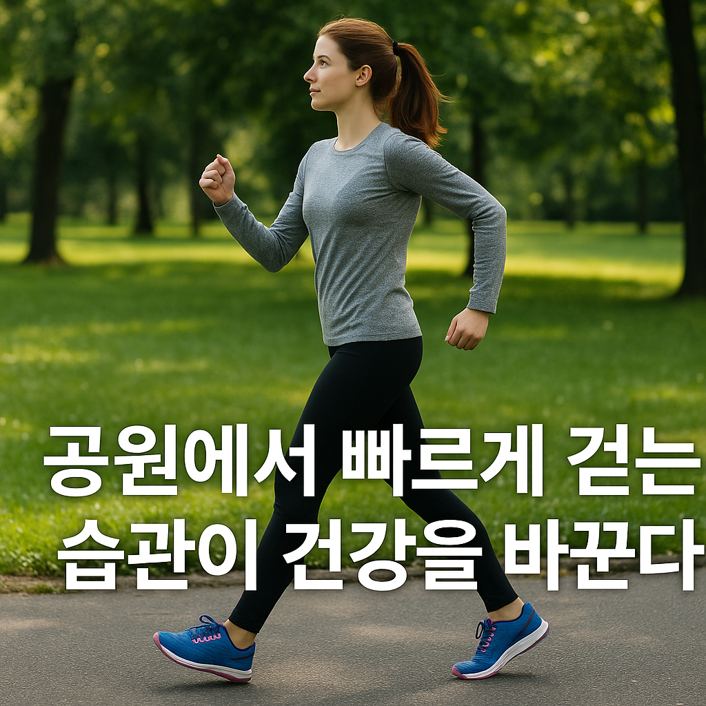 공원에서 빠르게 걷는 습관