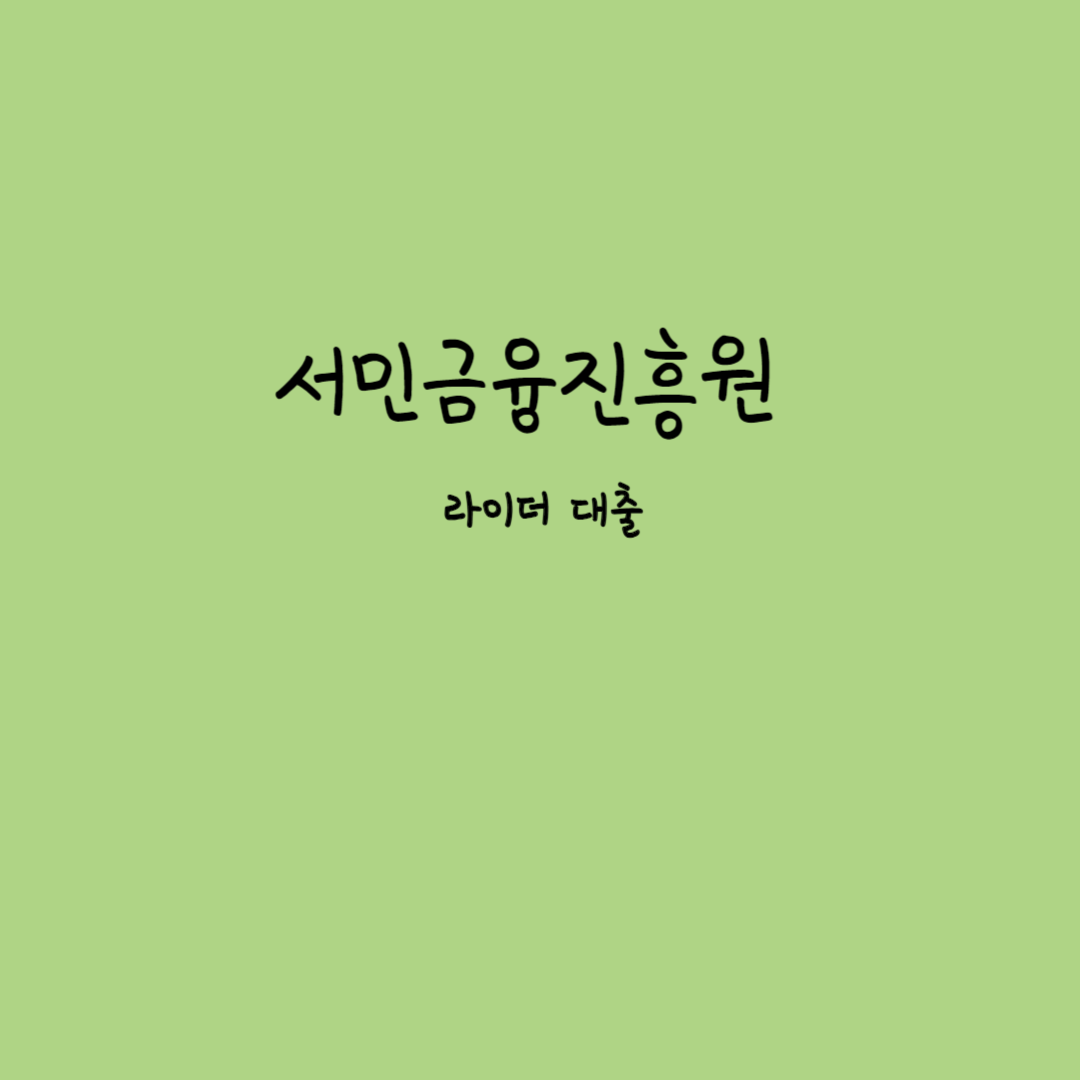 라이더 대출