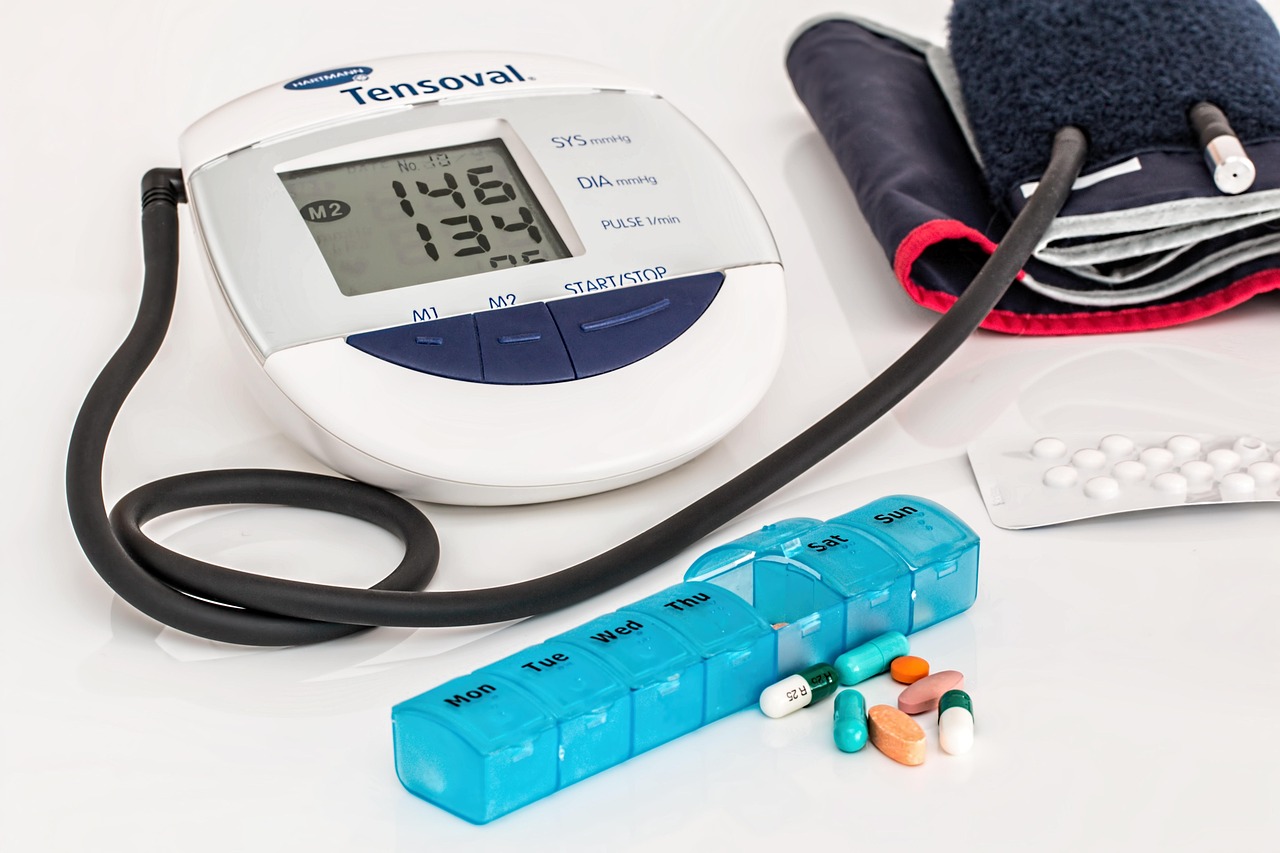 A blood pressure gauges and medications