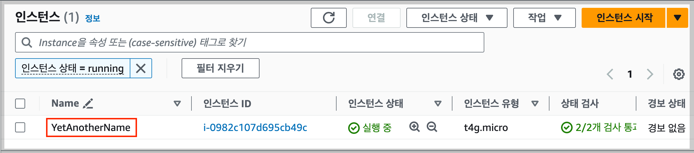 aws 인스턴스 확인