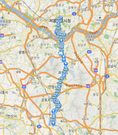 502번버스 노선도