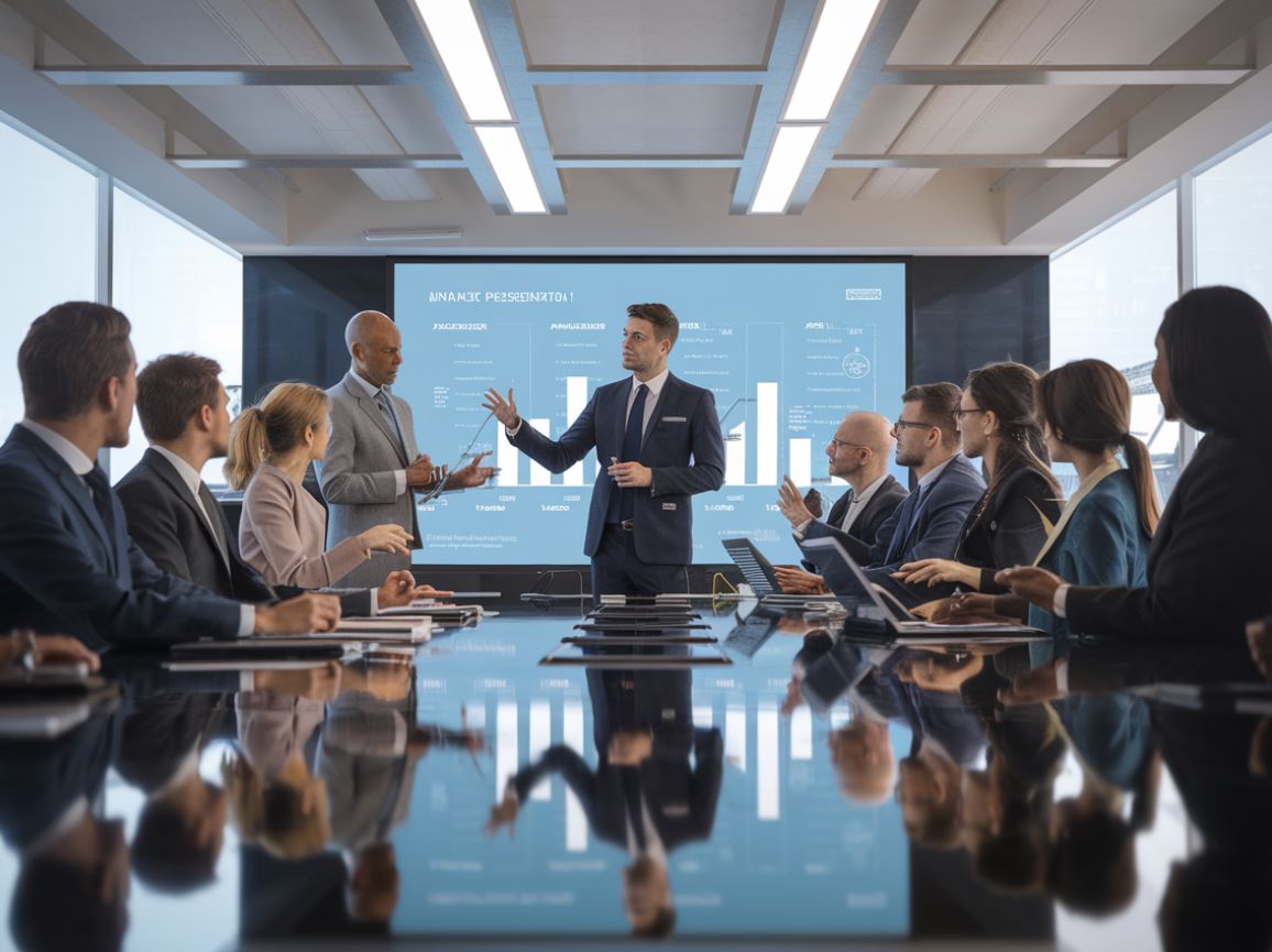 창업설명회 하는 모습