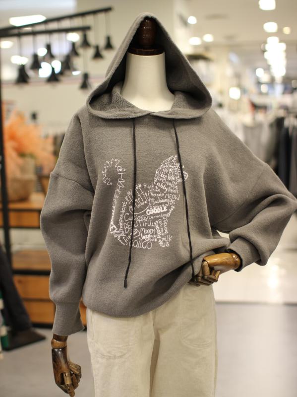 스테파니 레터링 캣 후드 티셔츠 A22TS2406