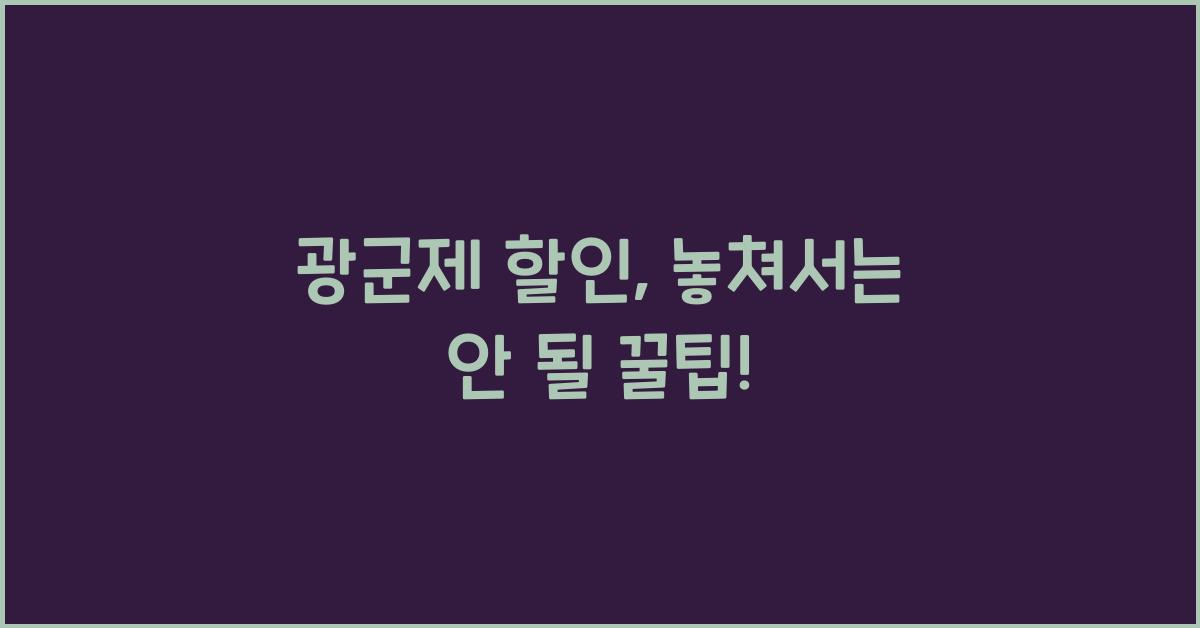 광군제 할인