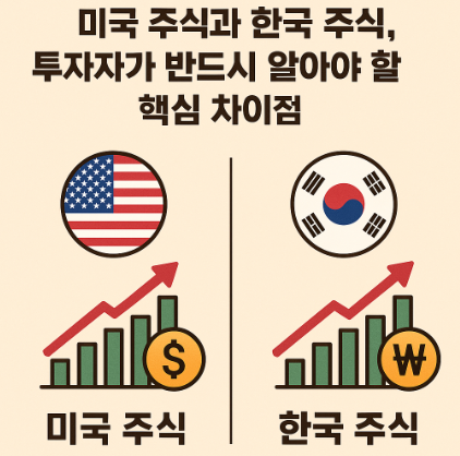 미국 주식과 한국 주식 차이점 관련 사진
