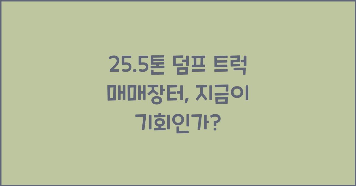 25.5톤 덤프 트럭 매매장터